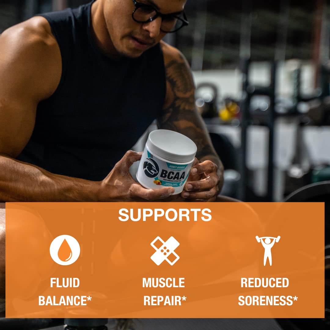 Vegan, sugar-free BCAA + EAA powder packaging