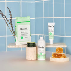 The Honey Pot Anti-Itch Wipes travel pouch for discreet care on the go.