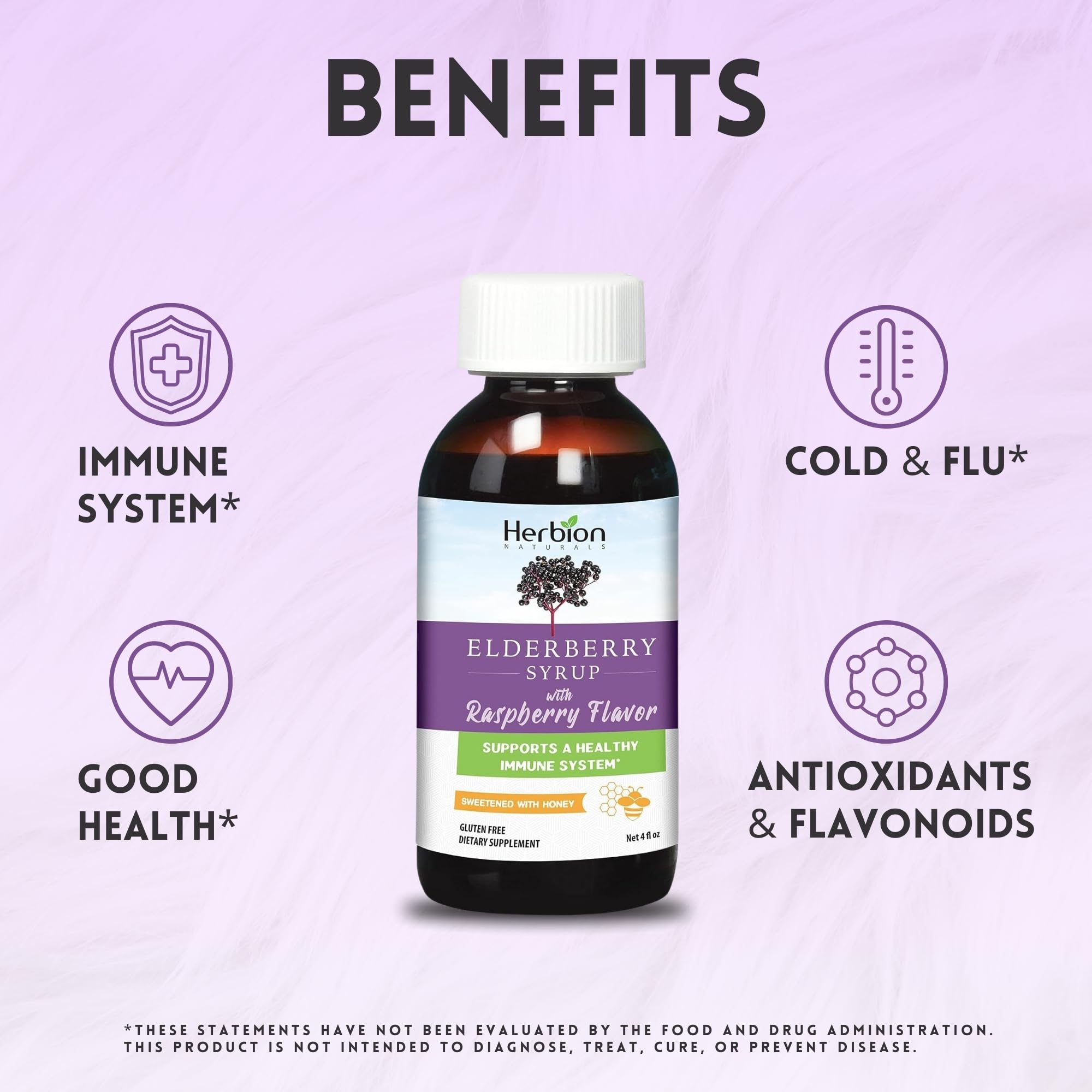Honey-sweetened syrup with natural raspberry flavor