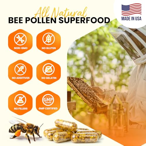 Vegetarian capsules filled with bee pollen