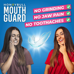 Boil-and-bite mouth guard in two sizes