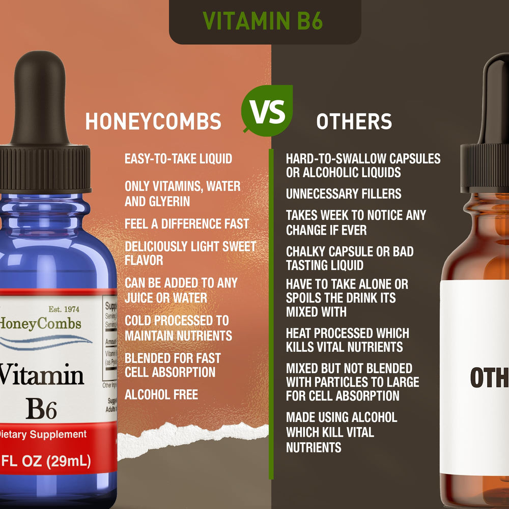 HoneyCombs Vitamin B6 Liquid Drops packaging
