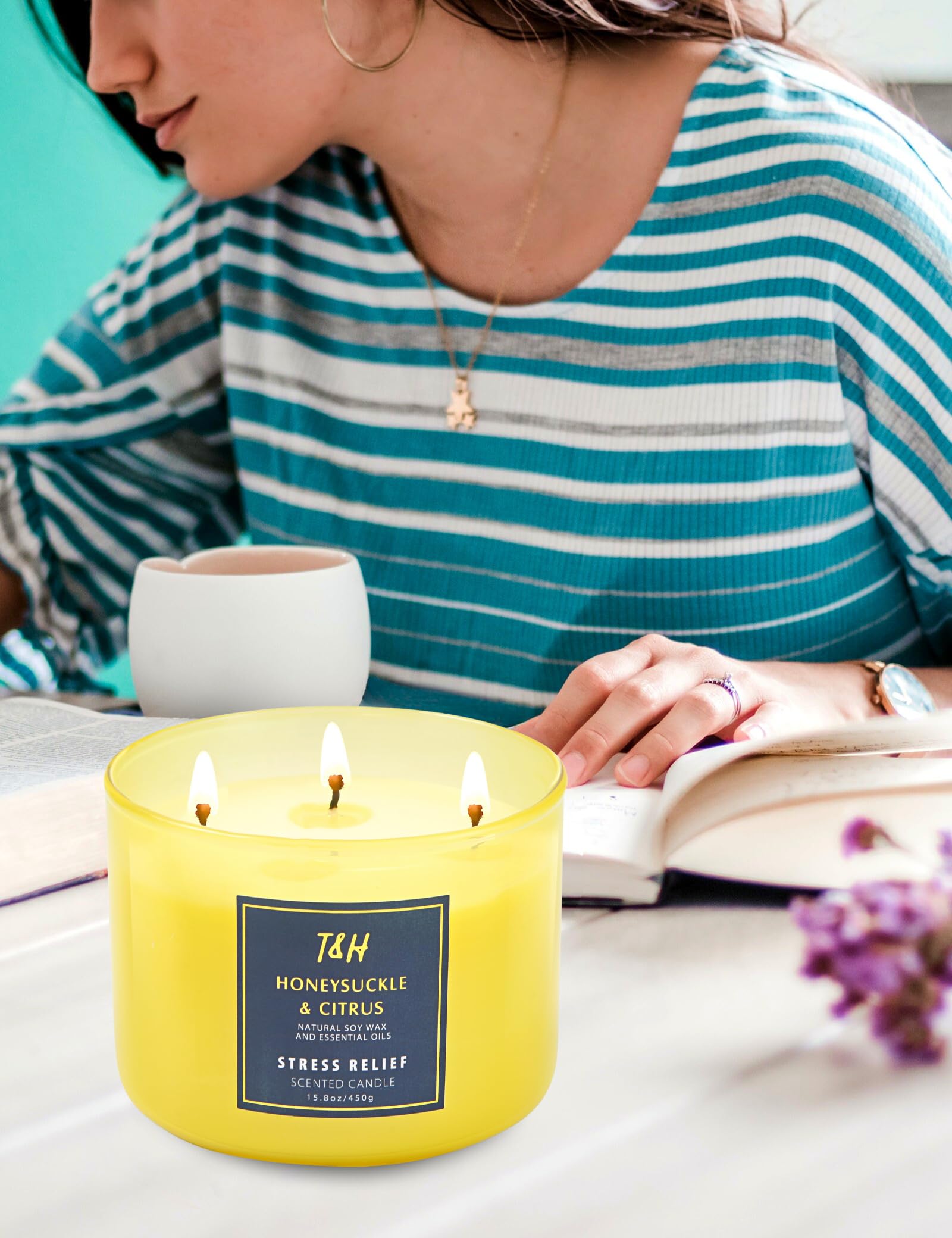 Cozy room scene with candle lit for ambiance