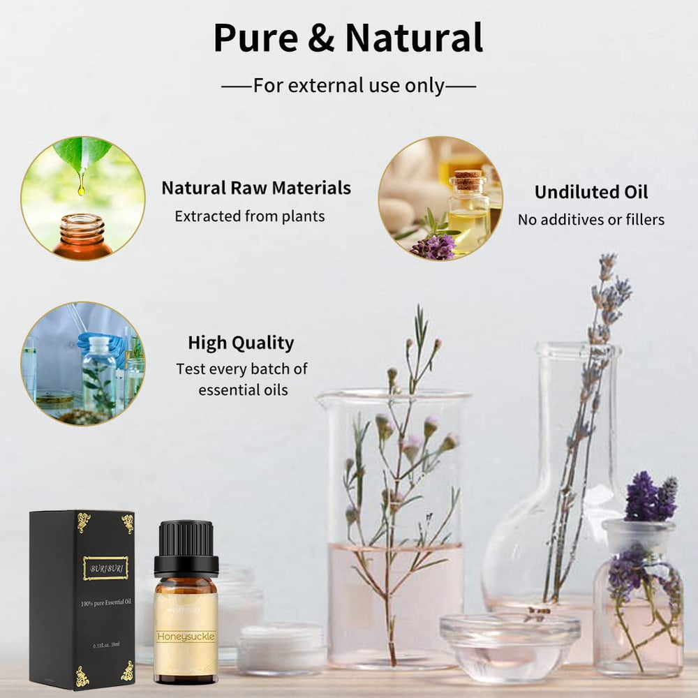 Honeysuckle essential oil used in candles, soaps, or baths