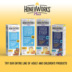 4 oz bottle of HoneyWorks Nighttime Cough Syrup for kids