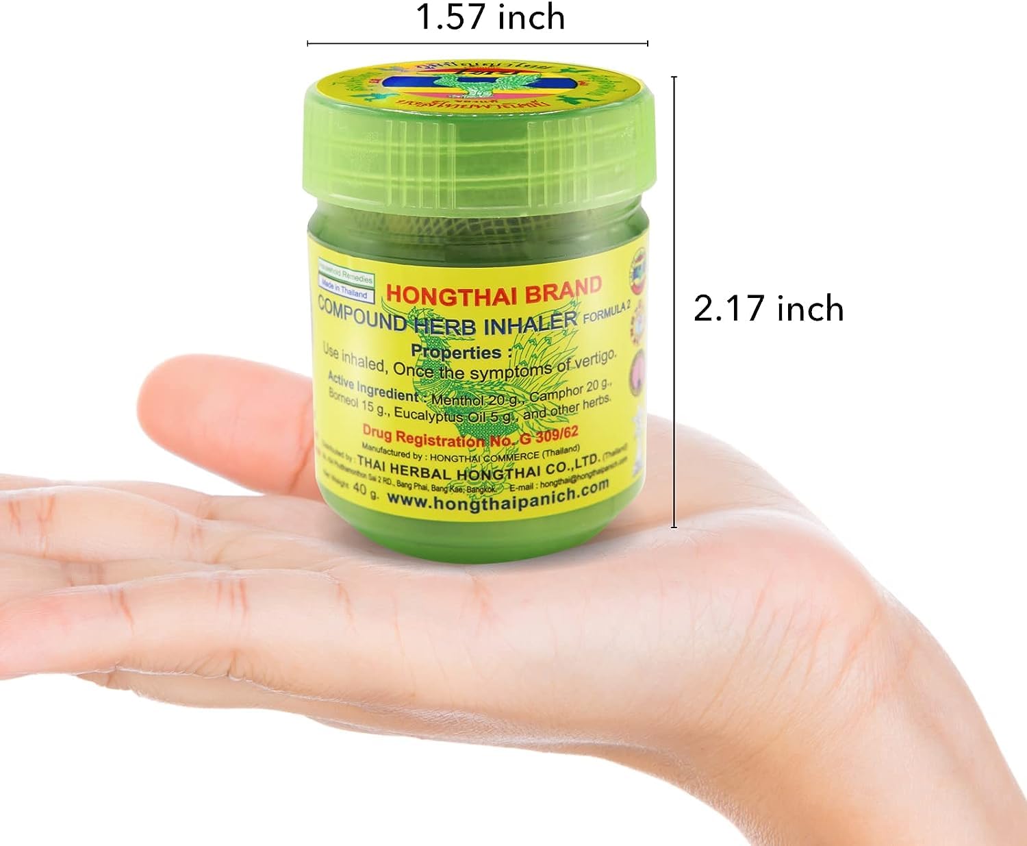 HONG THAI Compound Thai Herb Inhalant closeup ingredients highlighting natural herbs
