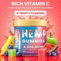 Six fruity flavors of HOOLOO hemp gummies