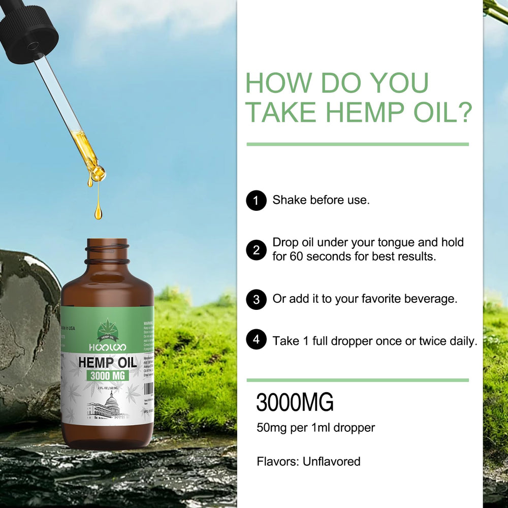 Nightstand setup with HOOLOO Hemp Oil 3000MG for bedtime use
