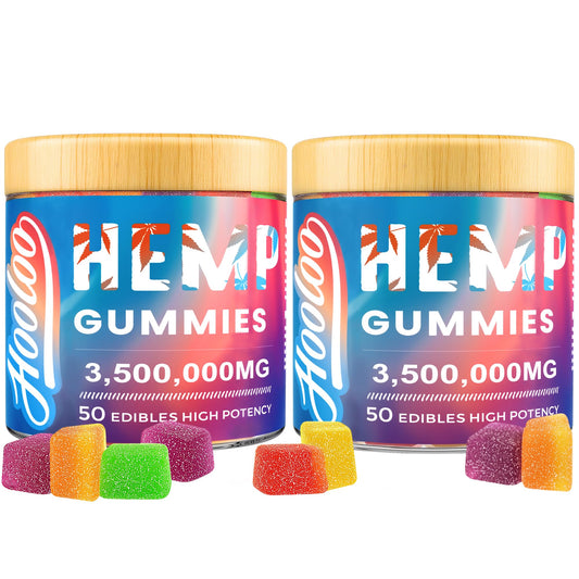 HOOLOO Hemp Gummies Big Cubes packaging and pouch