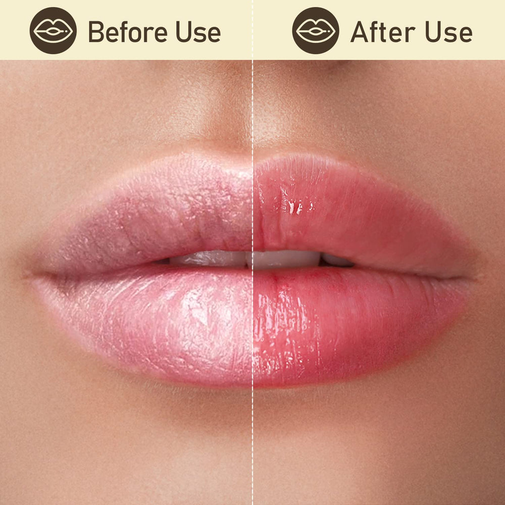 HOOMUSS pink shade forms on lips through pH reaction for a unique look.