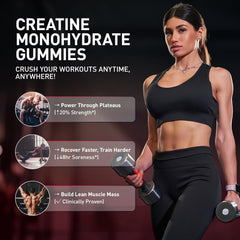 Hoozzch Creatine Gummies serving size label indicating 30 servings