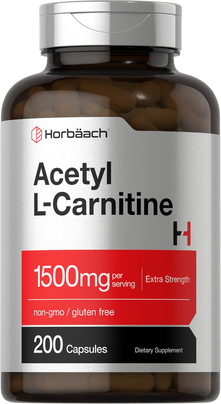 Horbäach Acetyl L-Carnitine 1500mg bottle front view
