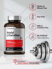 Bottle with capsules of Horbaach Acetyl L-Carnitine 1500mg