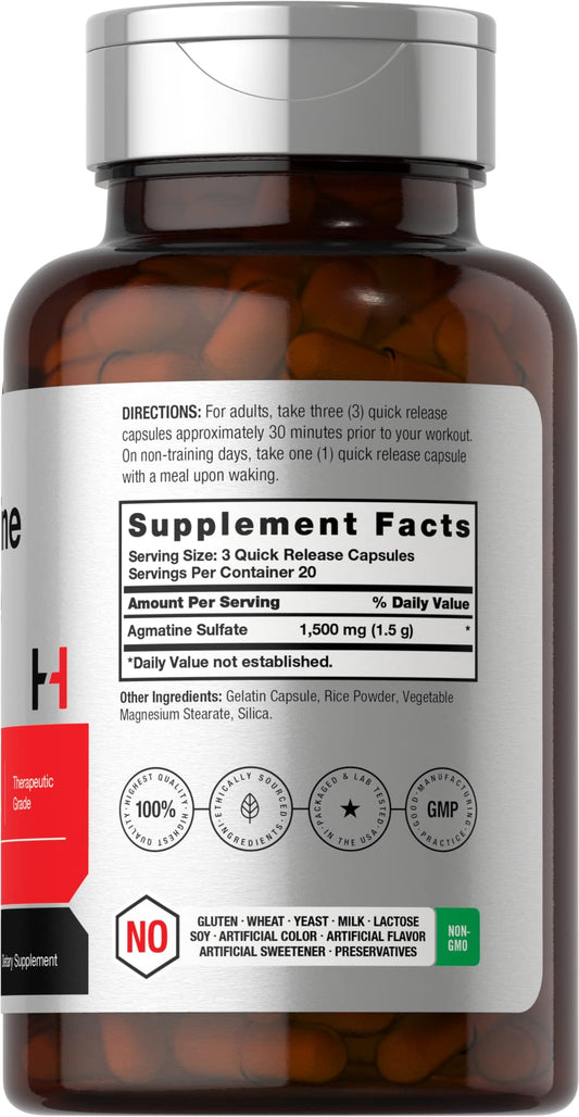 Close-up of Horbäach Agmatine Sulfate quick-release capsules