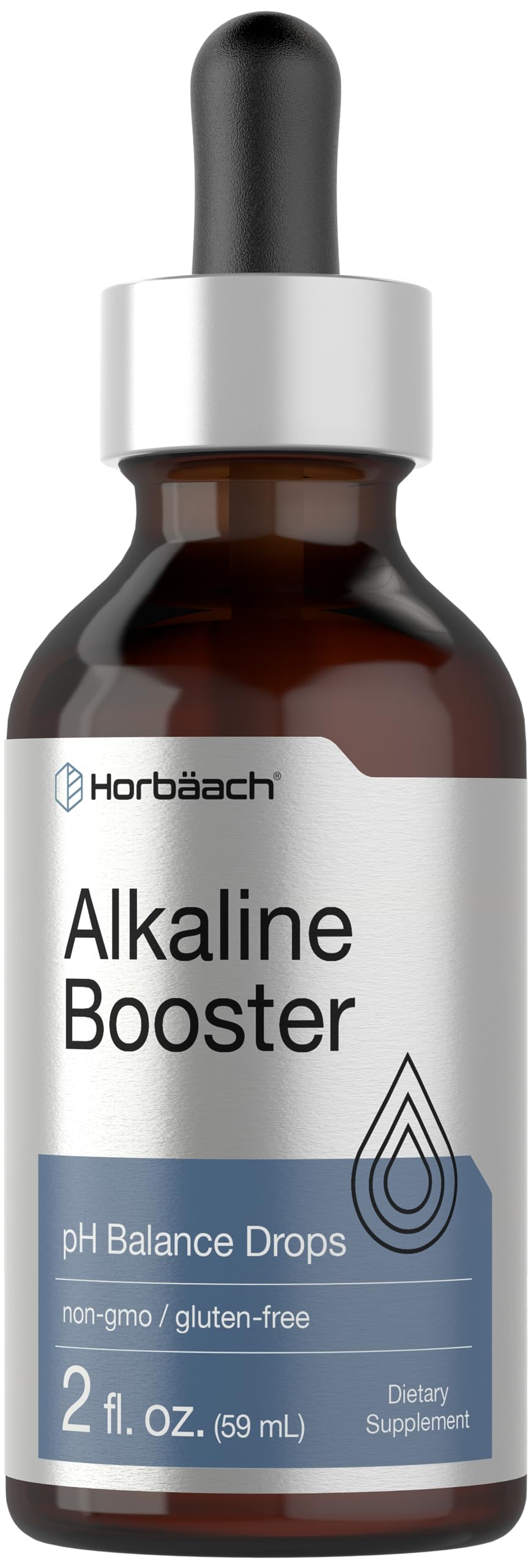 Horbaach Alkaline Water Drops bottle label – 2 fl oz