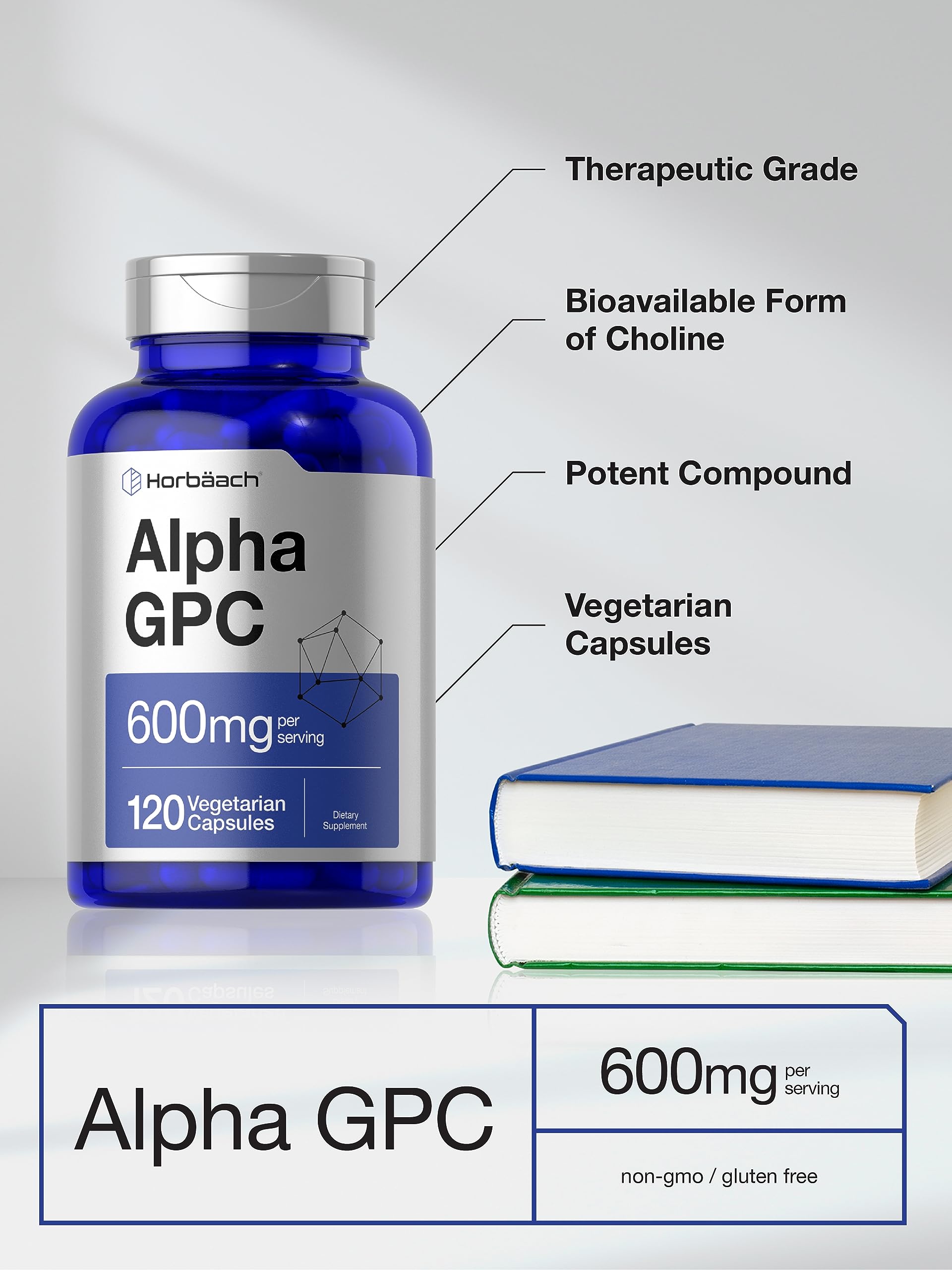 Lab-tested Horbäach Alpha GPC 600mg ingredients