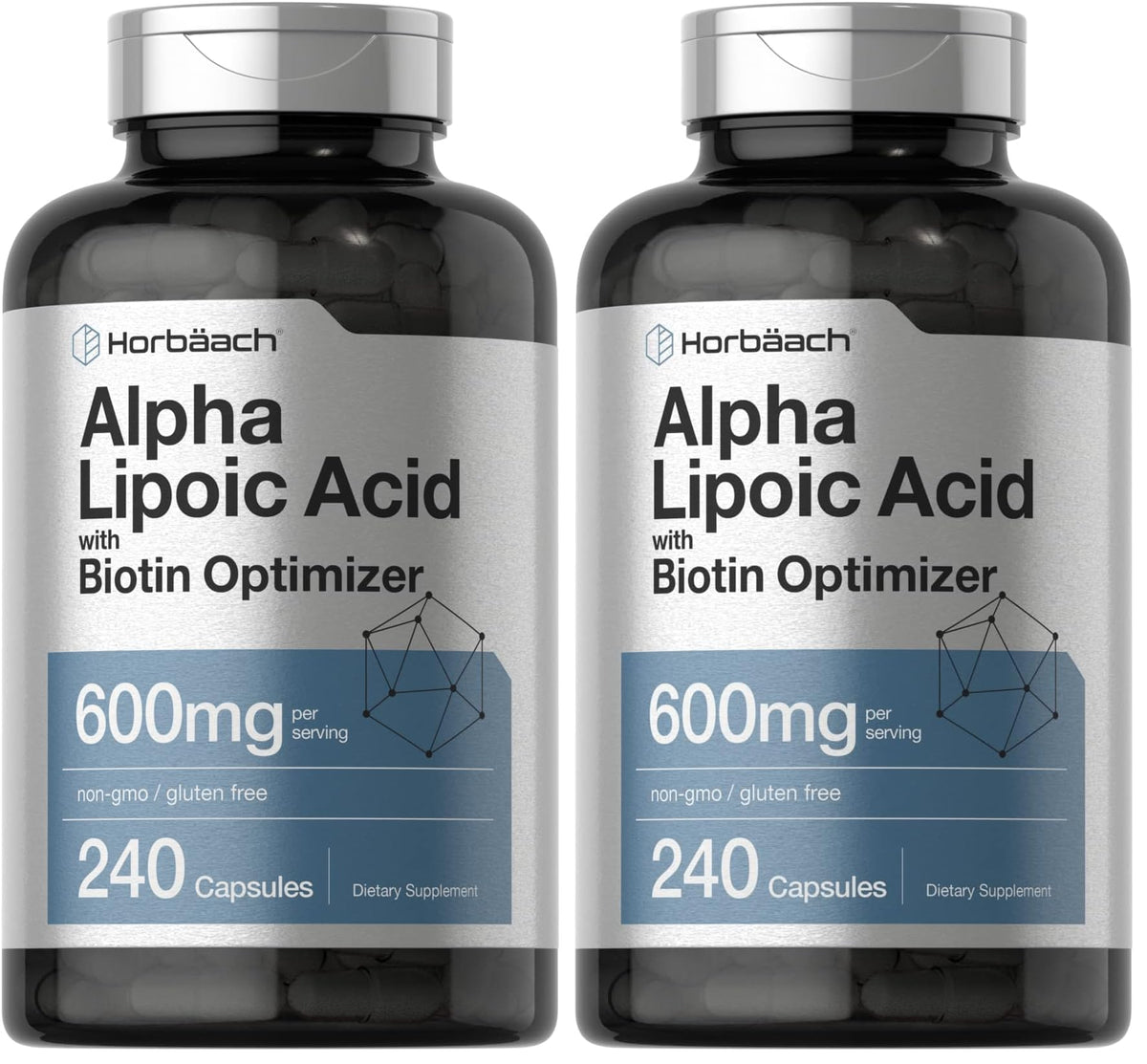 Horbäach Alpha Lipoic Acid 600mg bottle with Biotin Optimizer
