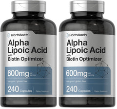 Horbäach Alpha Lipoic Acid 600mg bottle supports daily antioxidant potential.