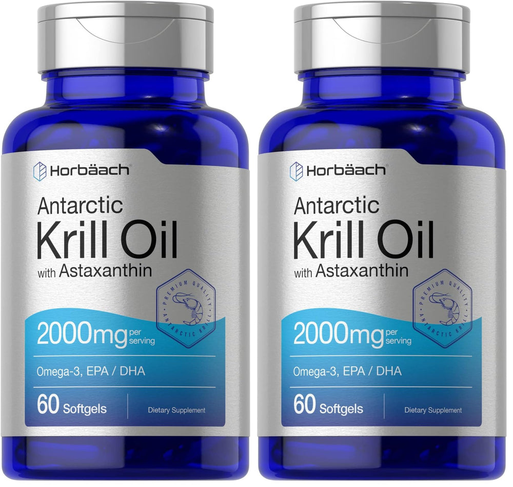 Horbäach Antarctic Krill Oil 2000mg bottle – front view