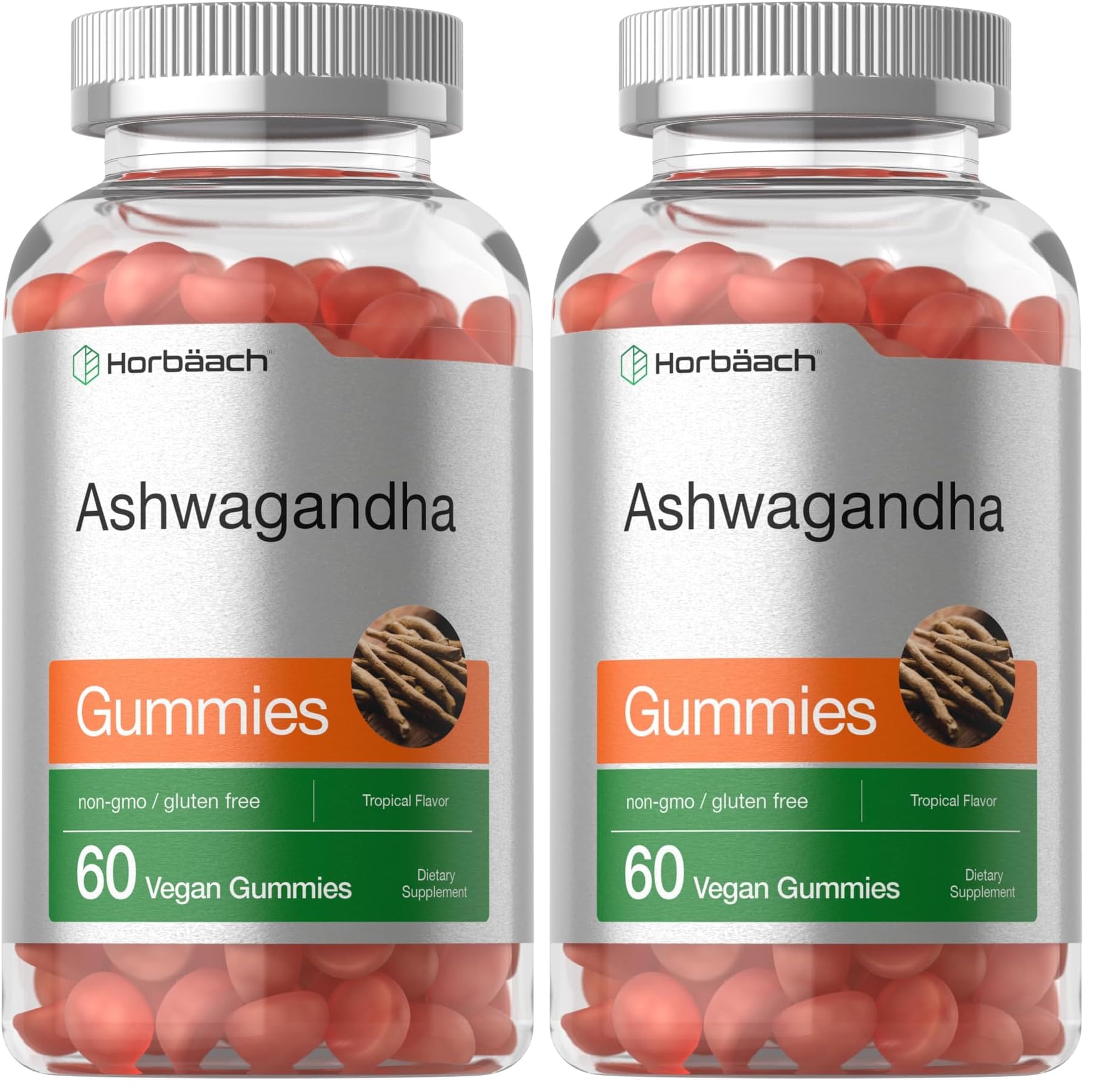 Horbäach Ashwagandha Gummies bottle and label