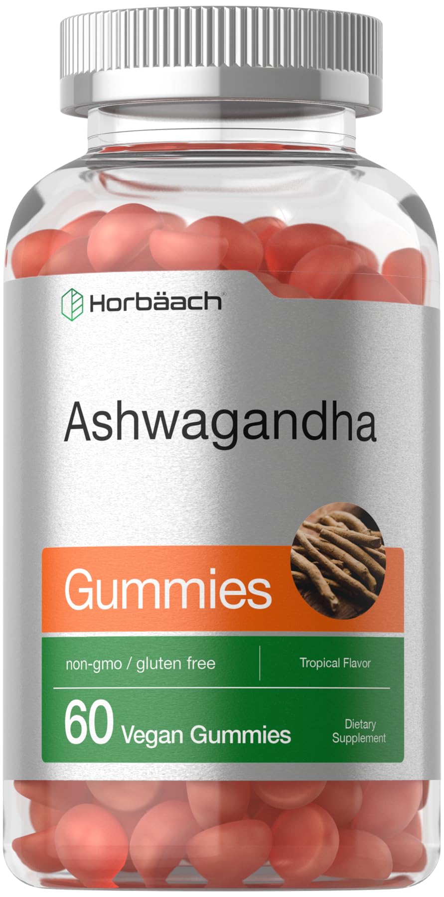 Horbäach Ashwagandha Gummies tropical flavor 60 count hero image