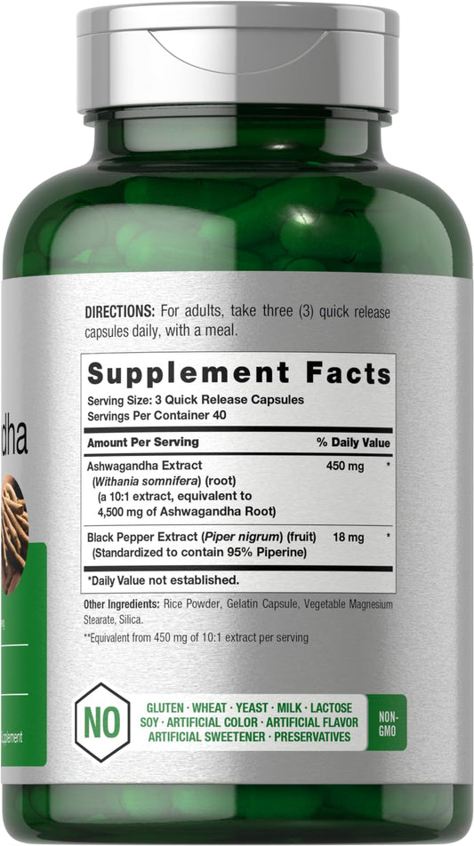 Horbaach Ashwagandha supplement bottle with label close-up
