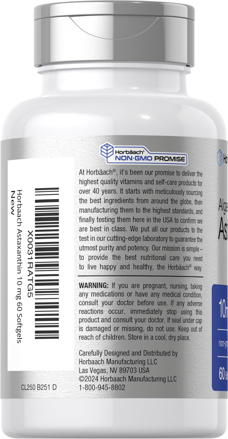 Astaxanthin 10mg softgels pouring from bottle