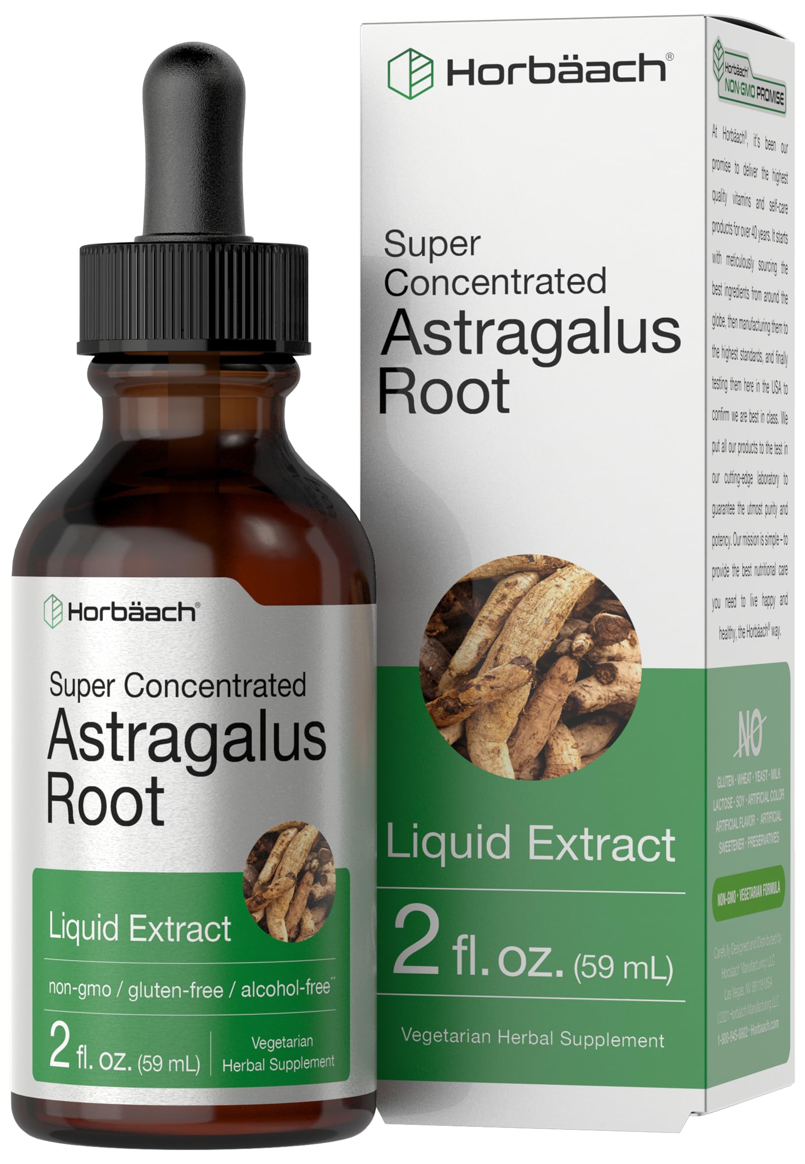 Bottle of Horbäach Astragalus Root Extract Liquid 2 oz