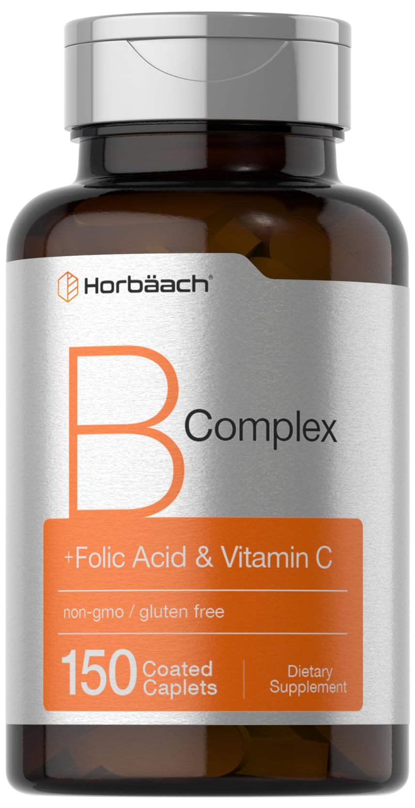 Horbaach B Complex Vitamins for Women and Men – 150 Caplets bottle