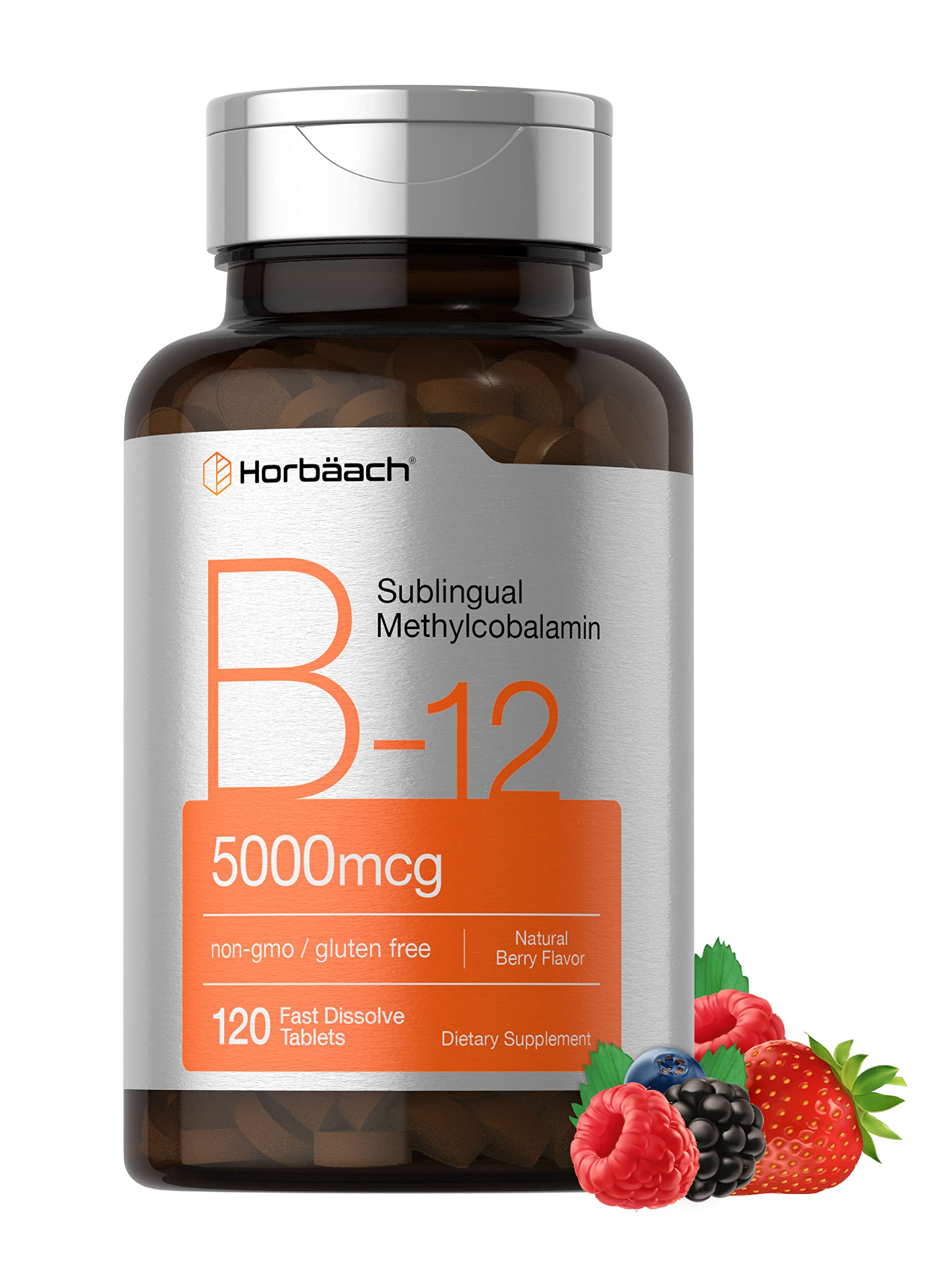 Horbäach B12 5000 mcg fast-dissolve berry-flavored tablets