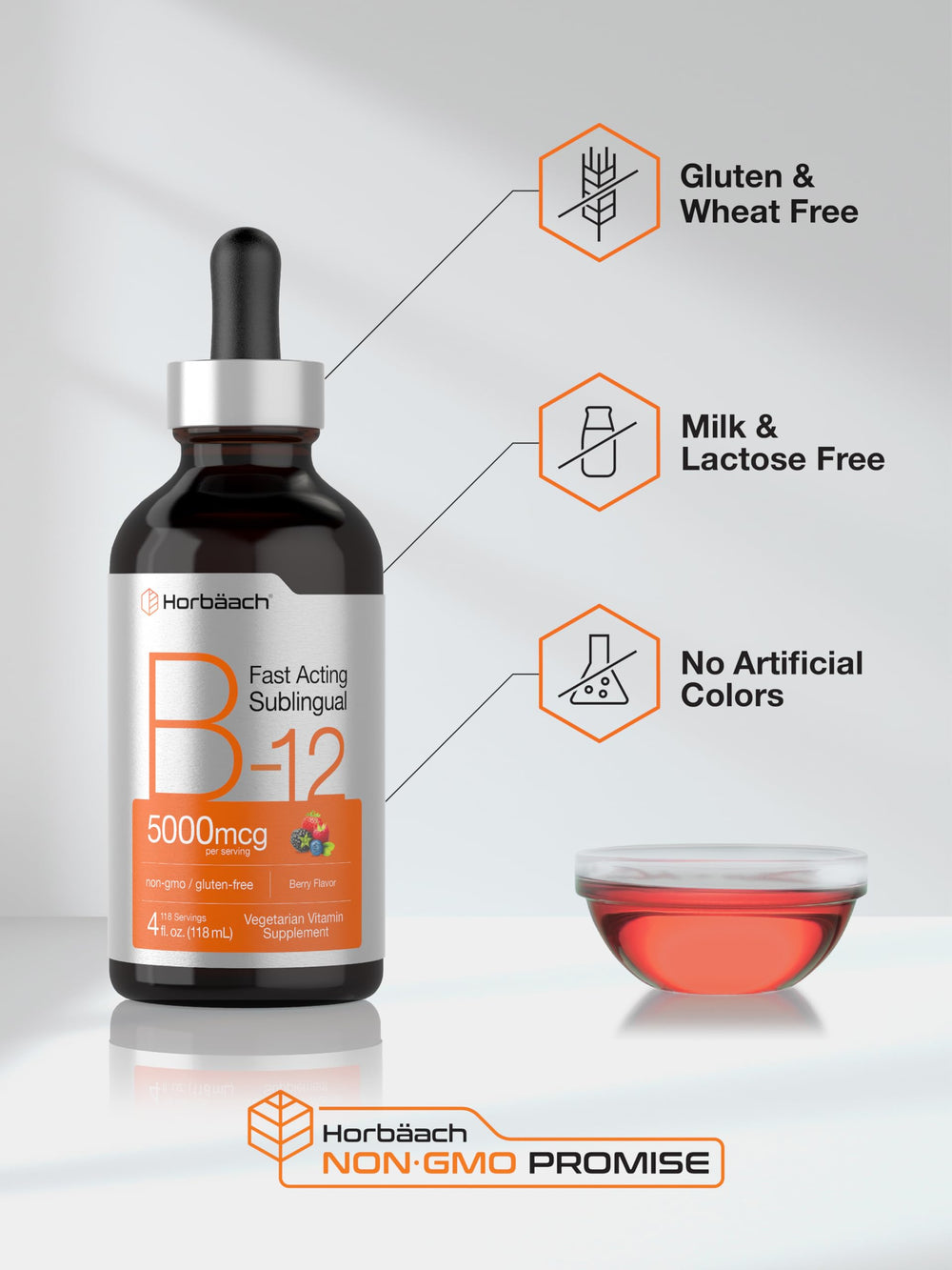 B12 Berry Drops ingredients and nutrition label