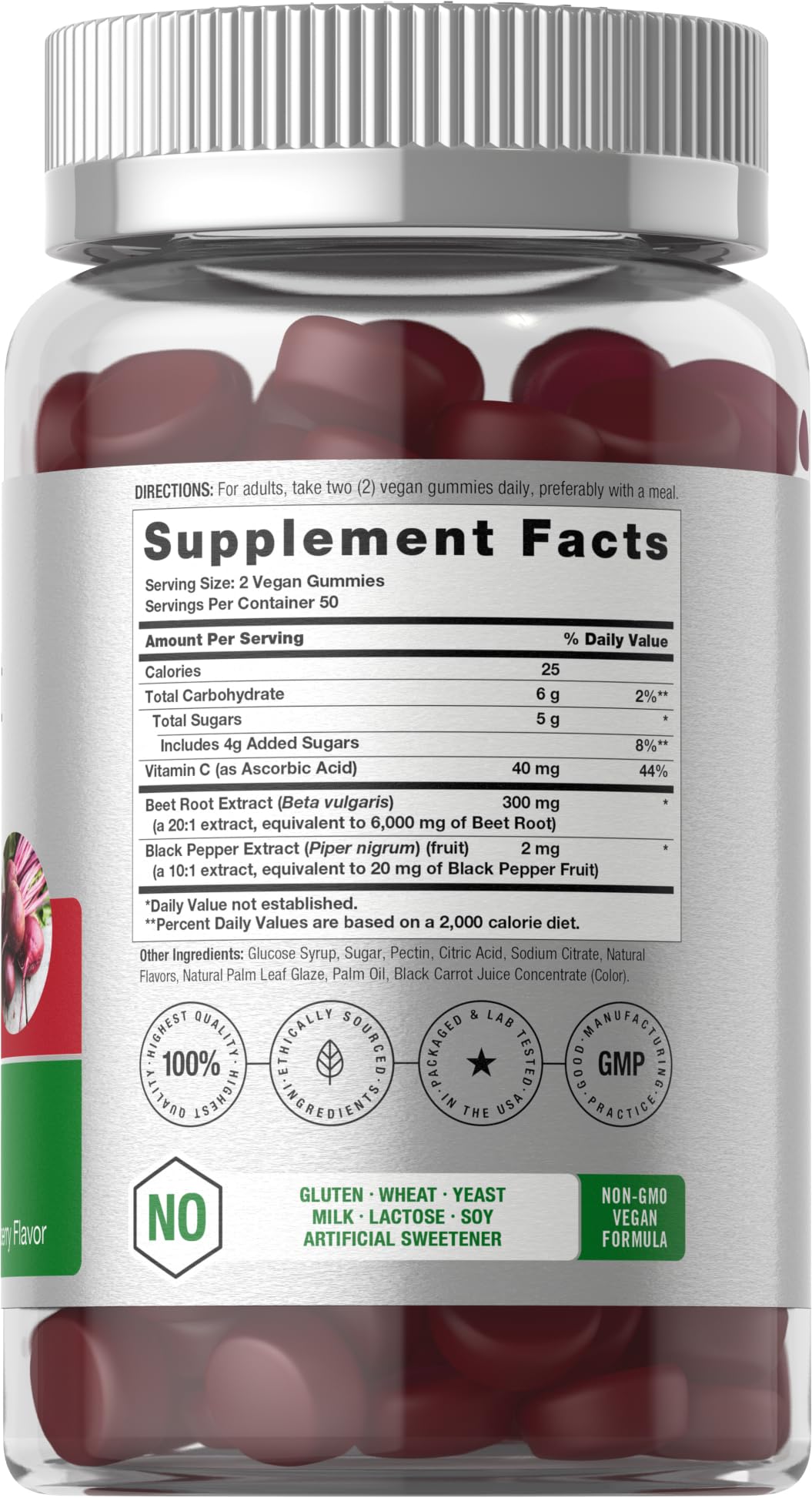 Box packaging of Horbaach Beet Root Gummies 6000mg strawberry