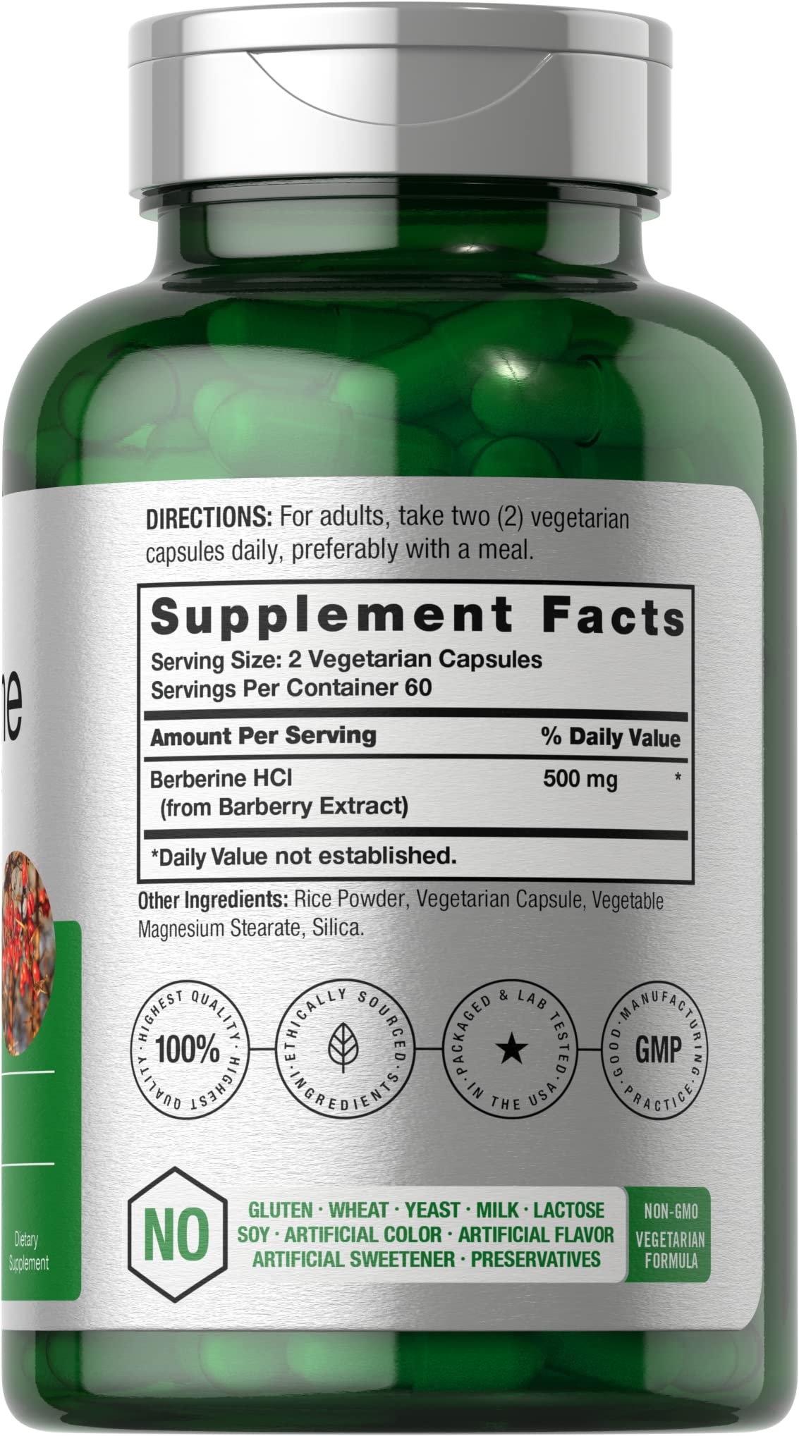 Capsules being poured from the bottle to illustrate quick-release capsules