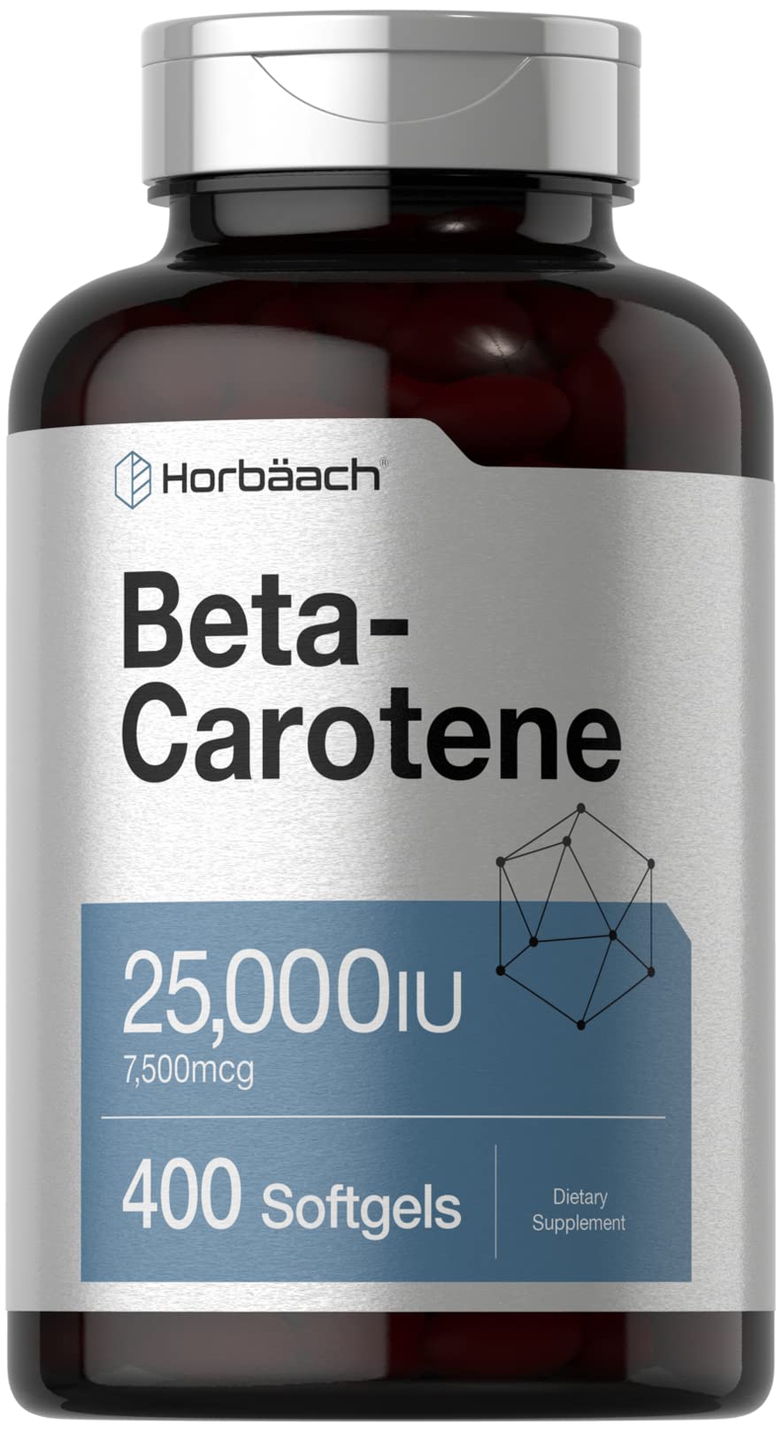 Horbäach Beta Carotene Softgels bottle – 400 count