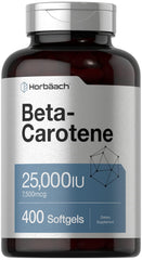 Horbäach Beta Carotene Softgels bottle – 400 count