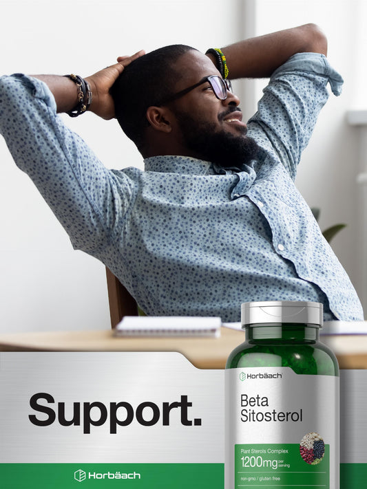 Back view of Horbäach Beta Sitosterol 1200mg 240 softgel bottle
