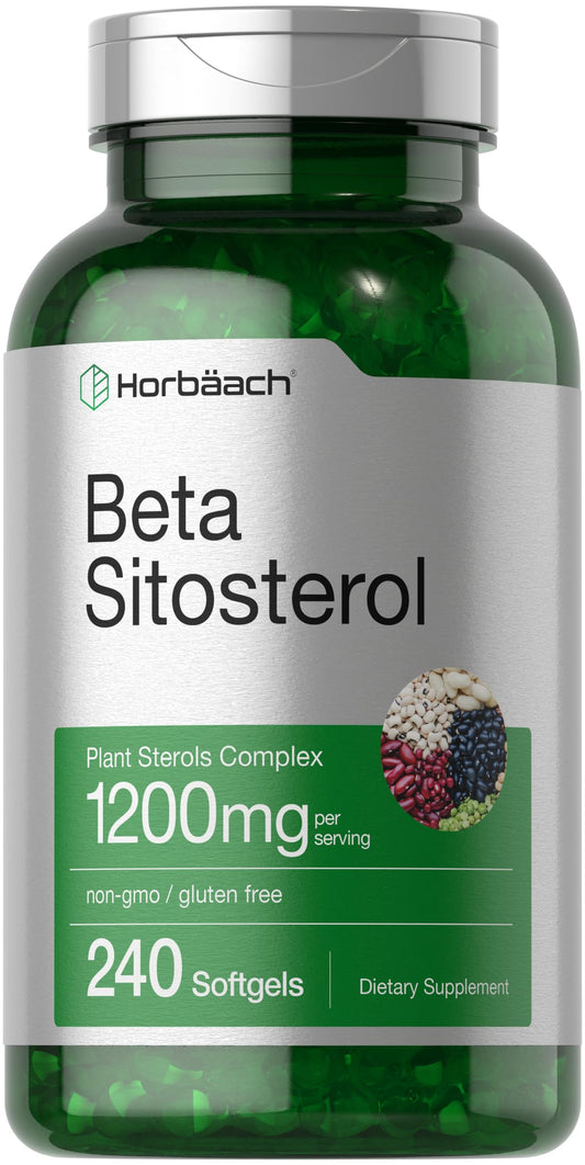 Front view of Horbäach Beta Sitosterol 1200mg 240 softgel bottle