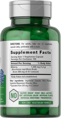 Close-up of Bilberry vegetarian capsules