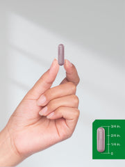 Lifestyle shot of Bilberry supplement on white background