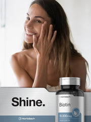 Biotin 10000mcg bottle label and certification