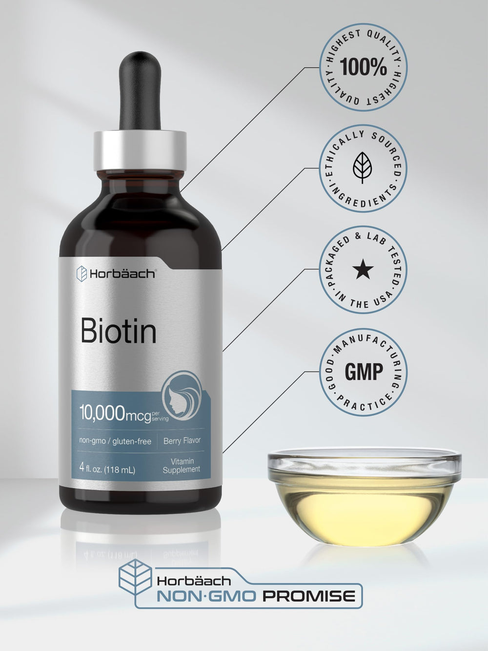 Vegetarian formula icon for Horbäach Biotin Drops