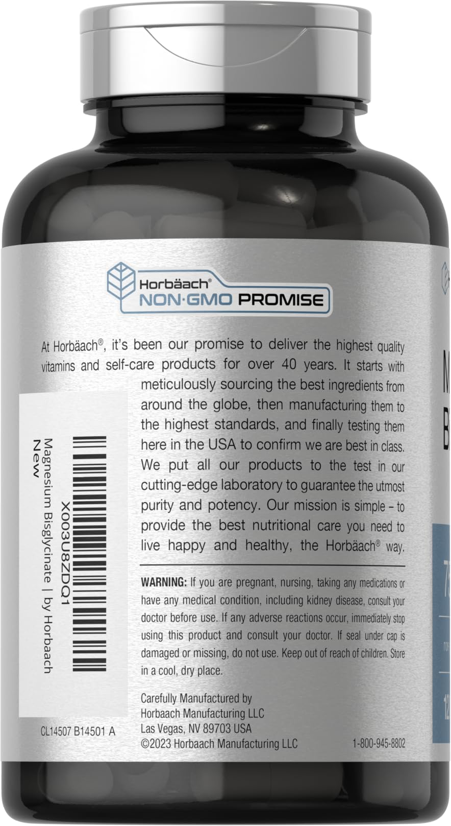 Ingredients and formulation information for Horbäach Magnesium Bisglycinate