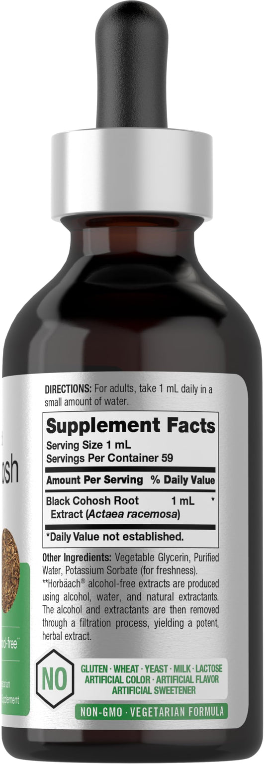 Side view of Horbaach Black Cohosh Root Tincture bottle