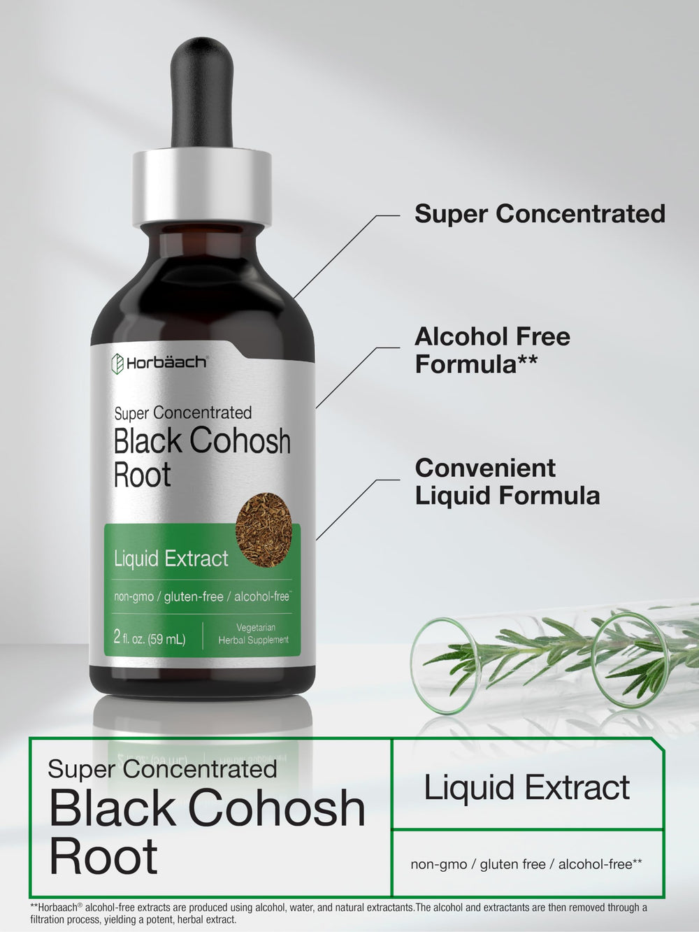 Liquid extract dropper for Horbaach Black Cohosh Root Tincture