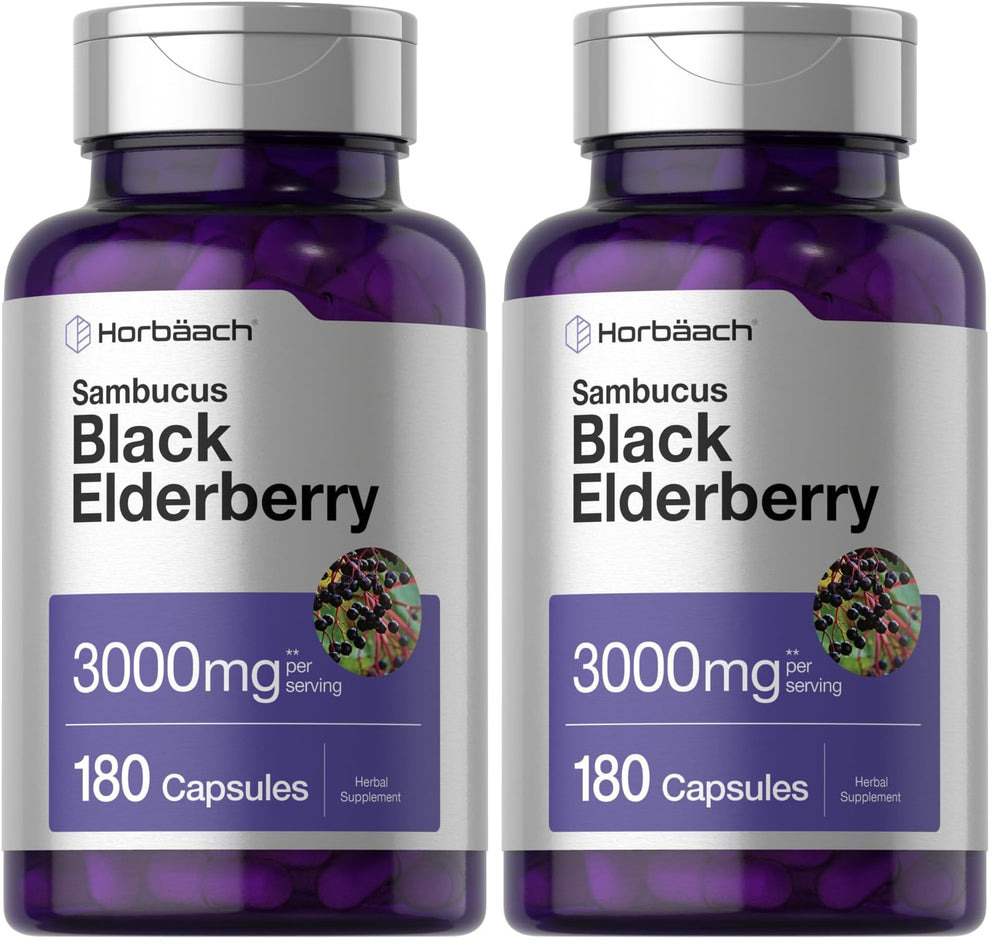 Hero image of Horbäach Black Elderberry 3000mg capsules pack of 2