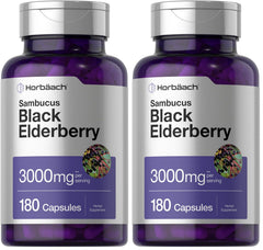 Hero image of Horbäach Black Elderberry 3000mg capsules pack of 2