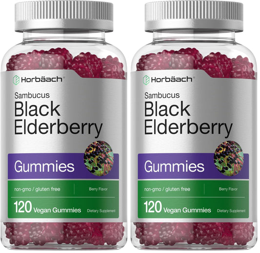 Horbaach Black Elderberry Gummies bottle front view