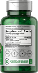 Back view showing supplement facts for Horbaach Blessed Thistle 1600 mg