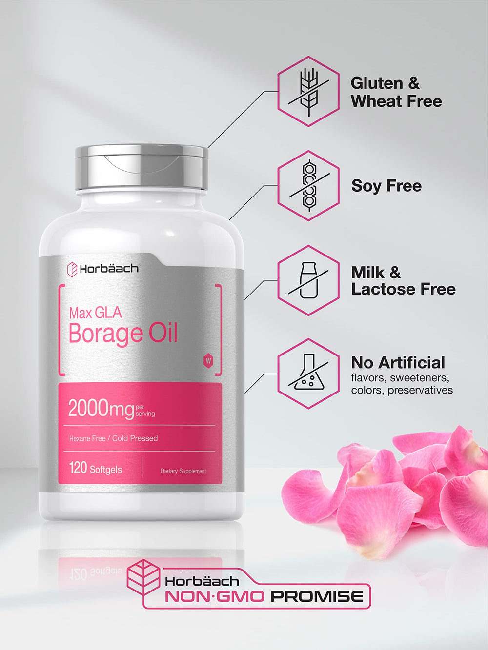 Cold-pressed borage seed oil capsules image