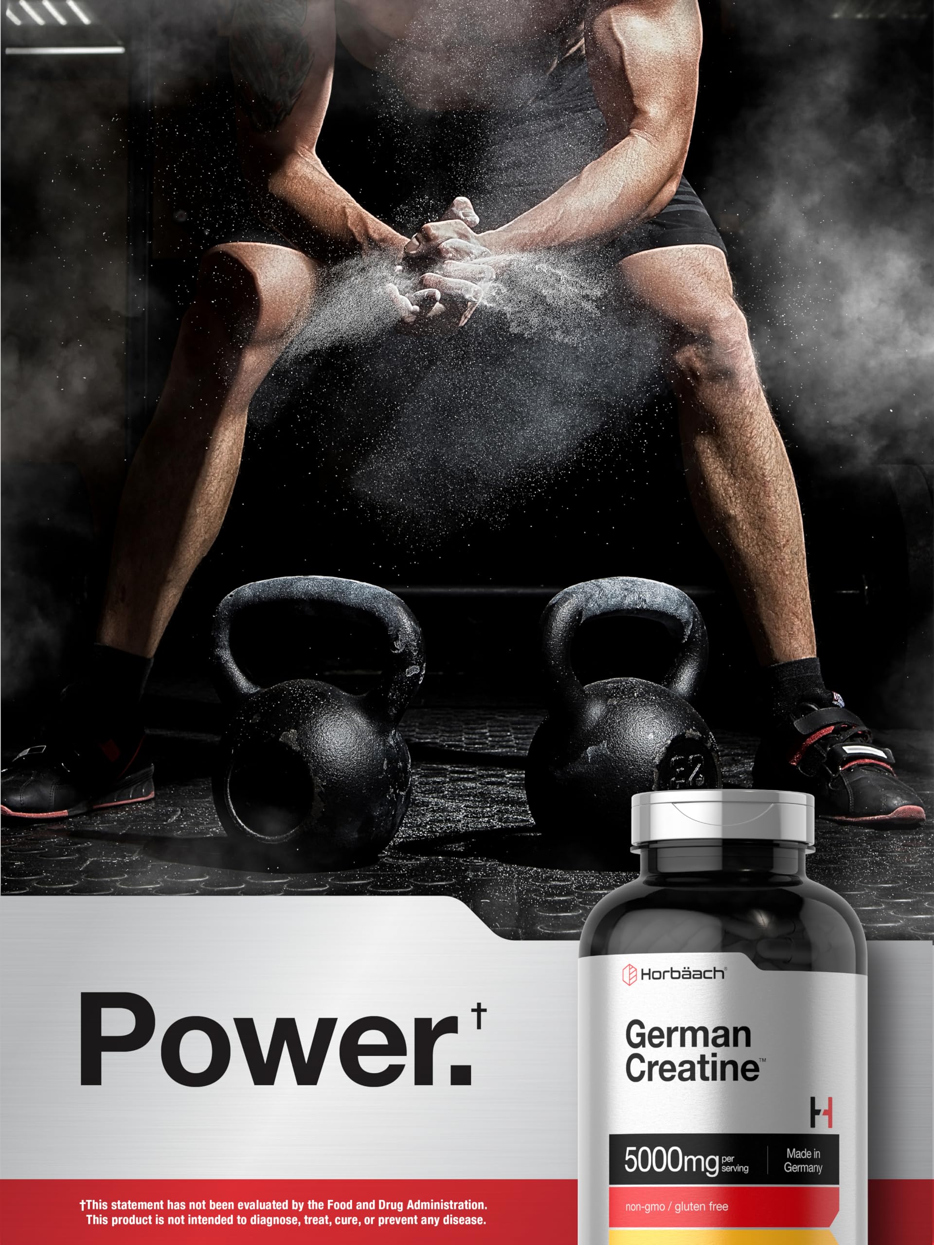 Horbaach bottle and packaging for German Creatine Monohydrate